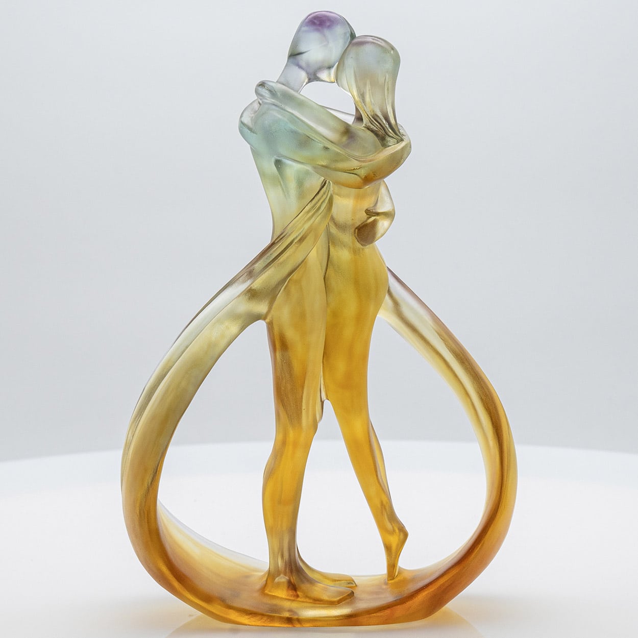 Cristellerie Lorraine Baccarat Crystal Glass Couple Dancers Sculpture, France
