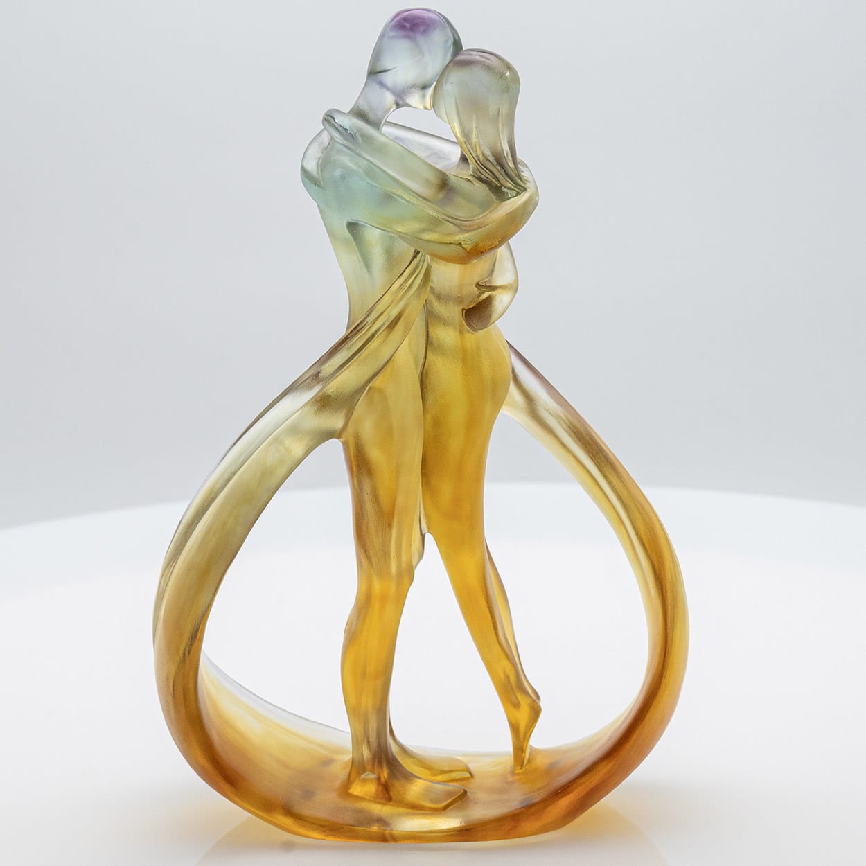 Cristellerie Lorraine Baccarat Crystal Glass Couple Dancers Sculpture, France