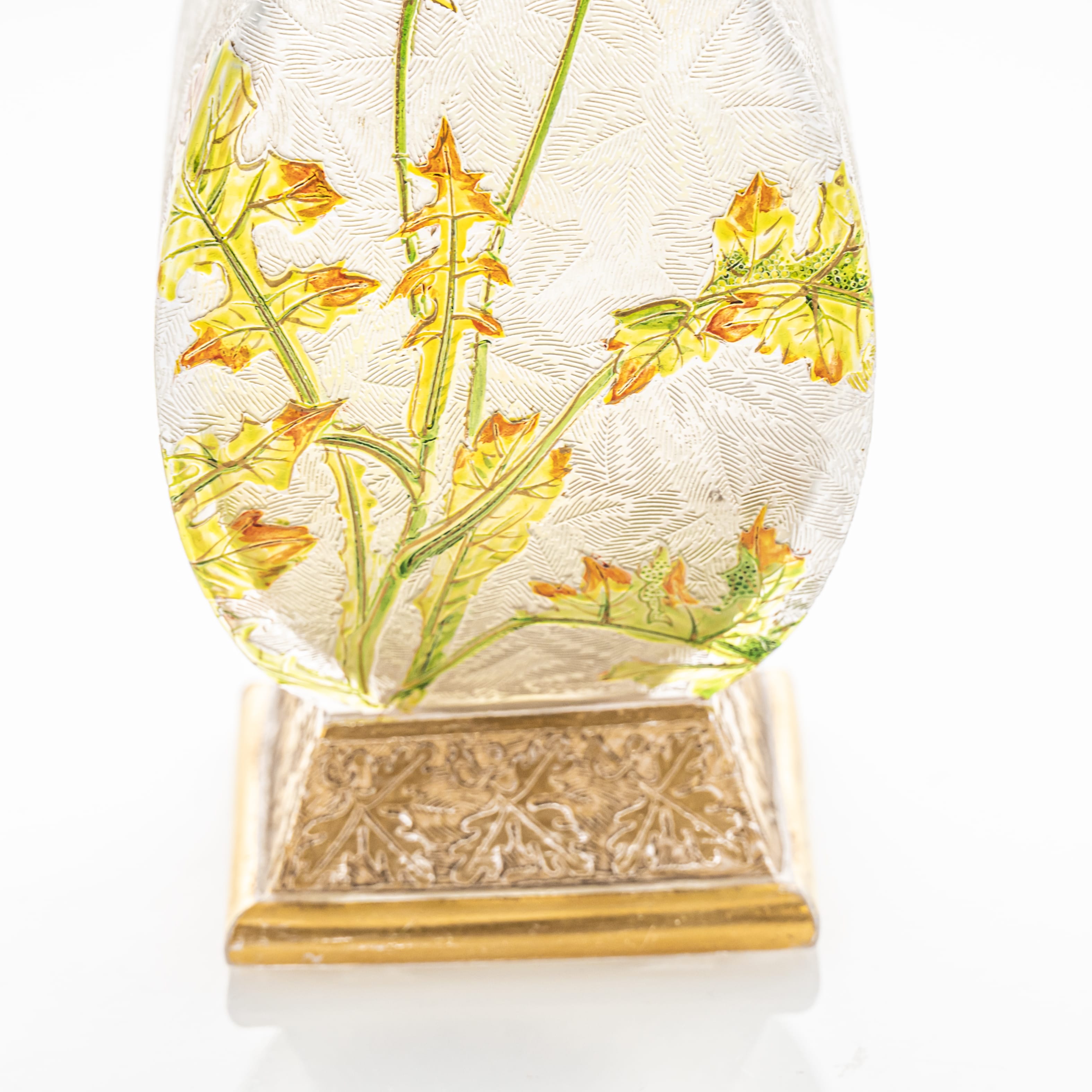 Jugendstil Baccarat Antique Art Glass Dandelion Vase, France
