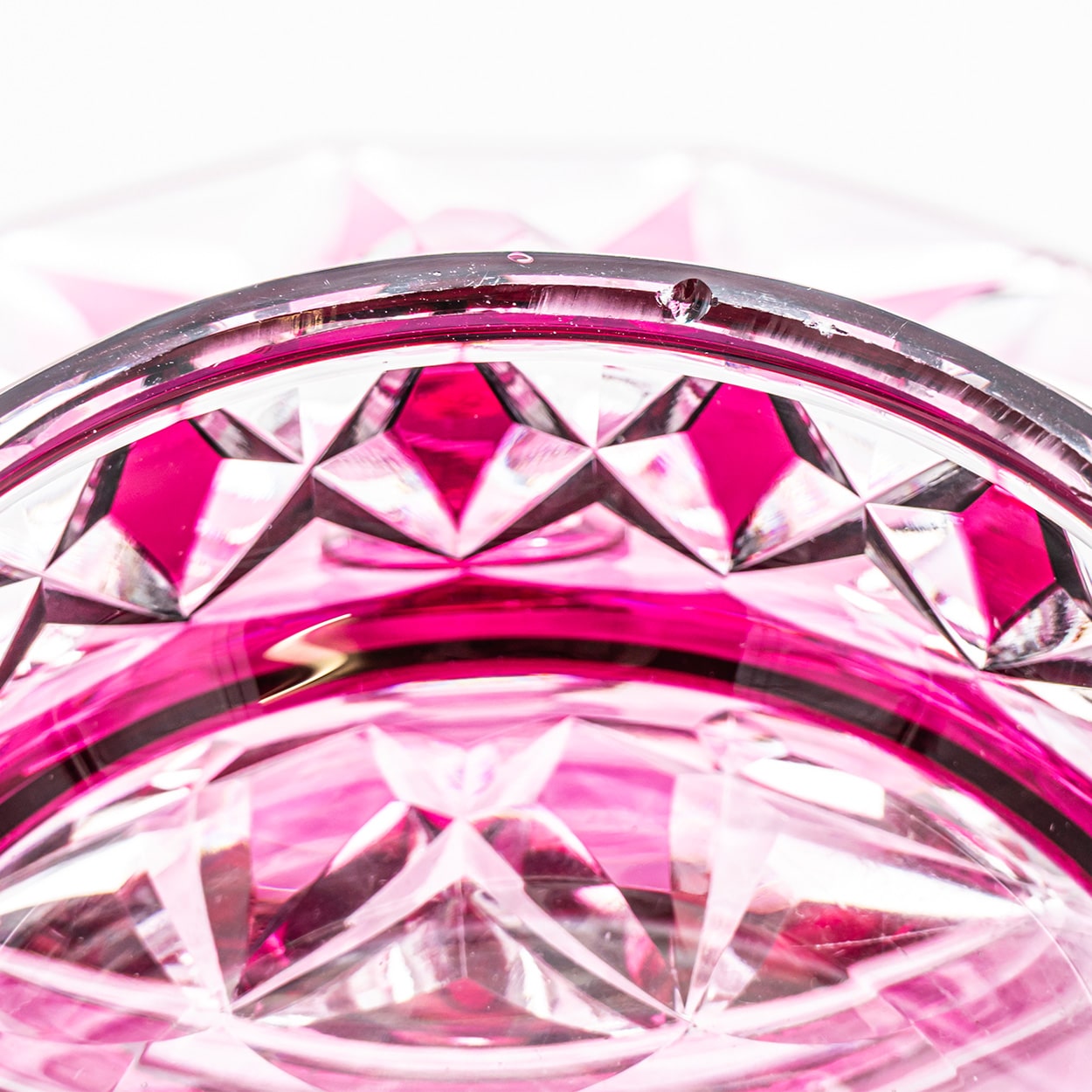Baccarat Candy Jar, Deep Pink Crystal, France