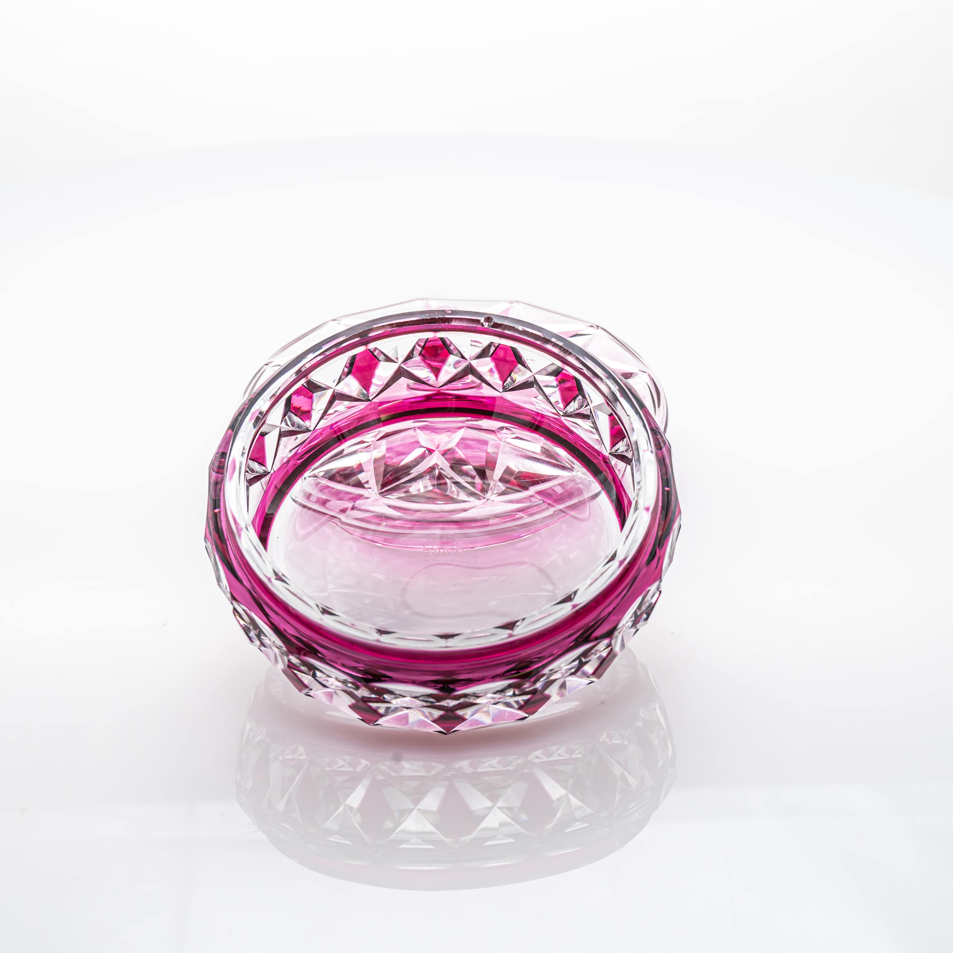 Baccarat Candy Jar, Deep Pink Crystal, France