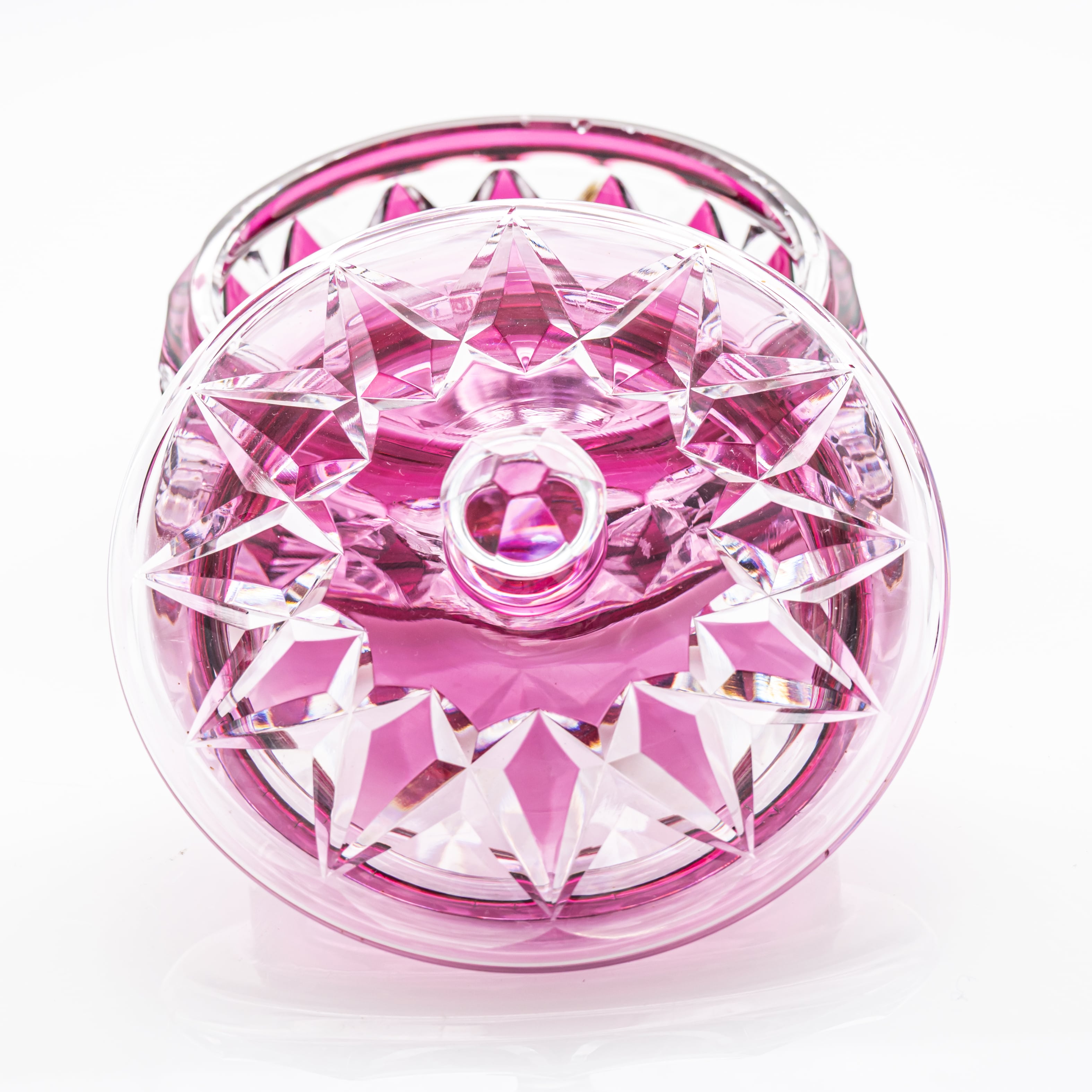 Baccarat Candy Jar, Deep Pink Crystal, France