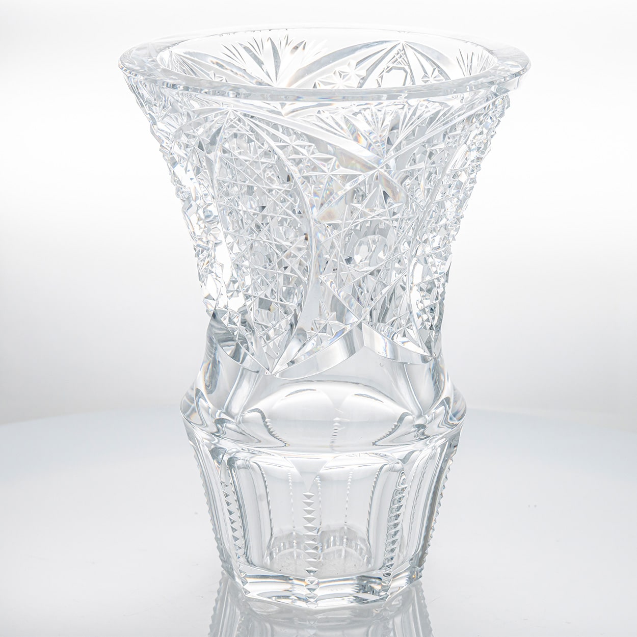 Baccarat Structured Exquisite Clear Crystal Vase, France