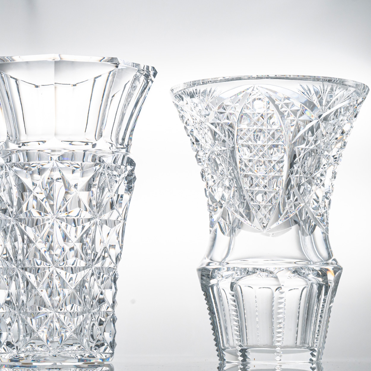 Baccarat Structured Exquisite Clear Crystal Vase, France