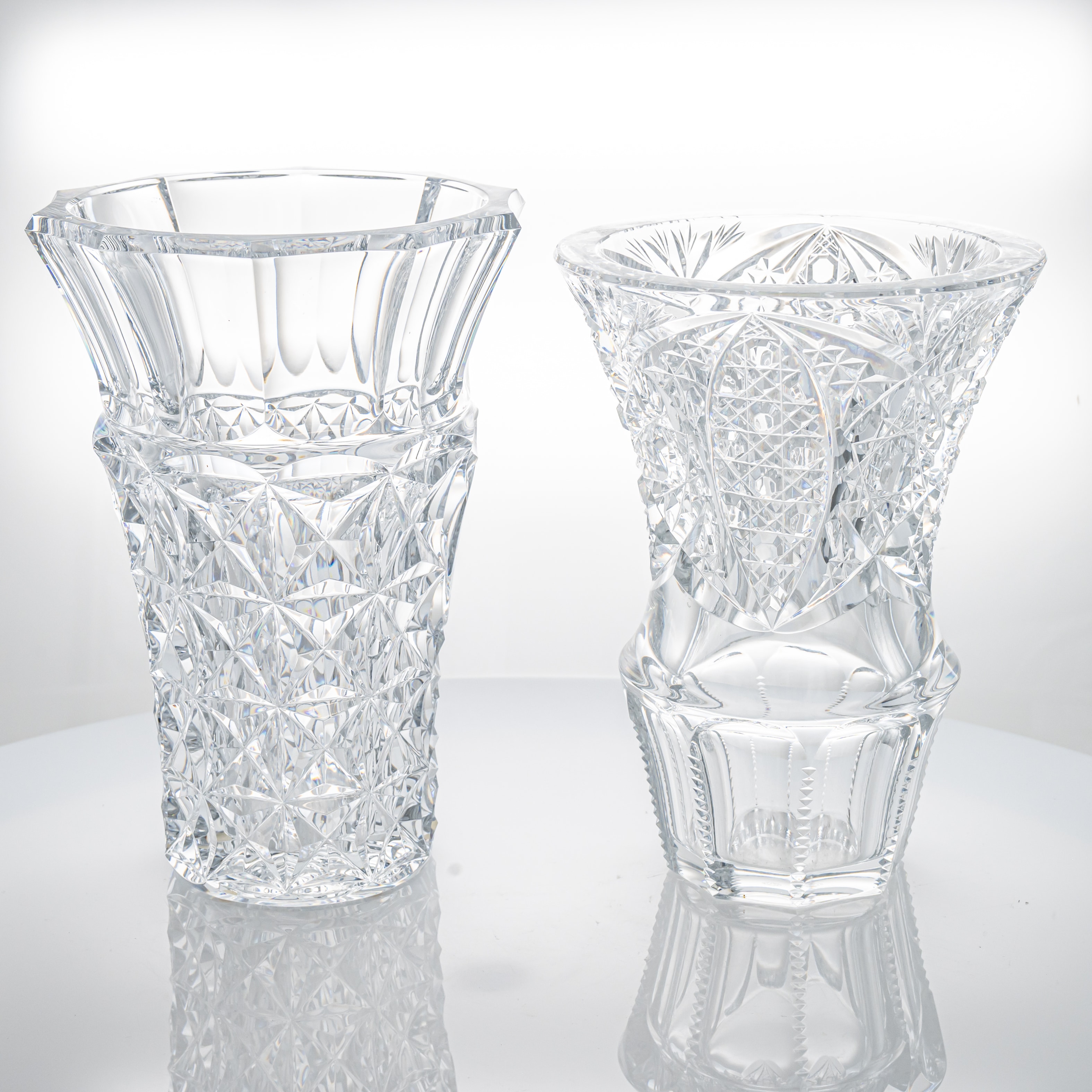 Baccarat Structured Exquisite Clear Crystal Vase, France