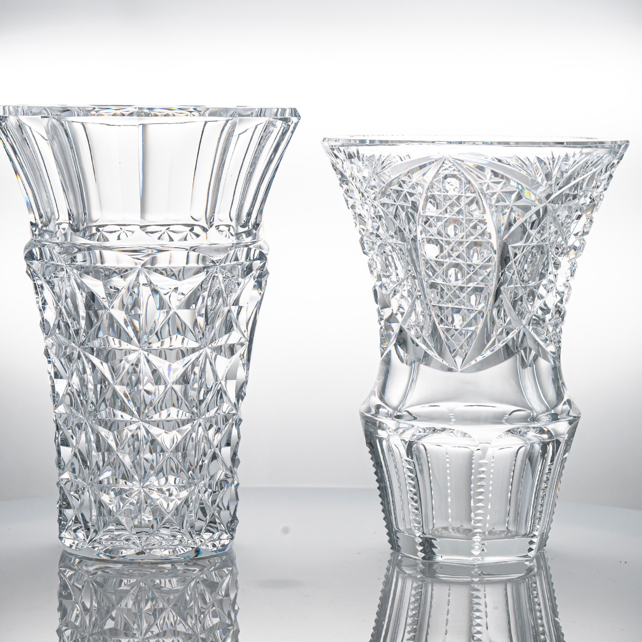 Baccarat Structured Exquisite Clear Crystal Vase, France