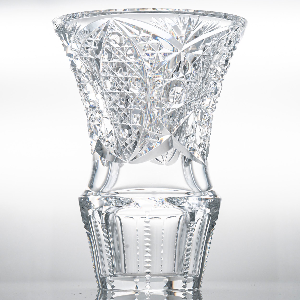 Baccarat Structured Exquisite Clear Crystal Vase, France