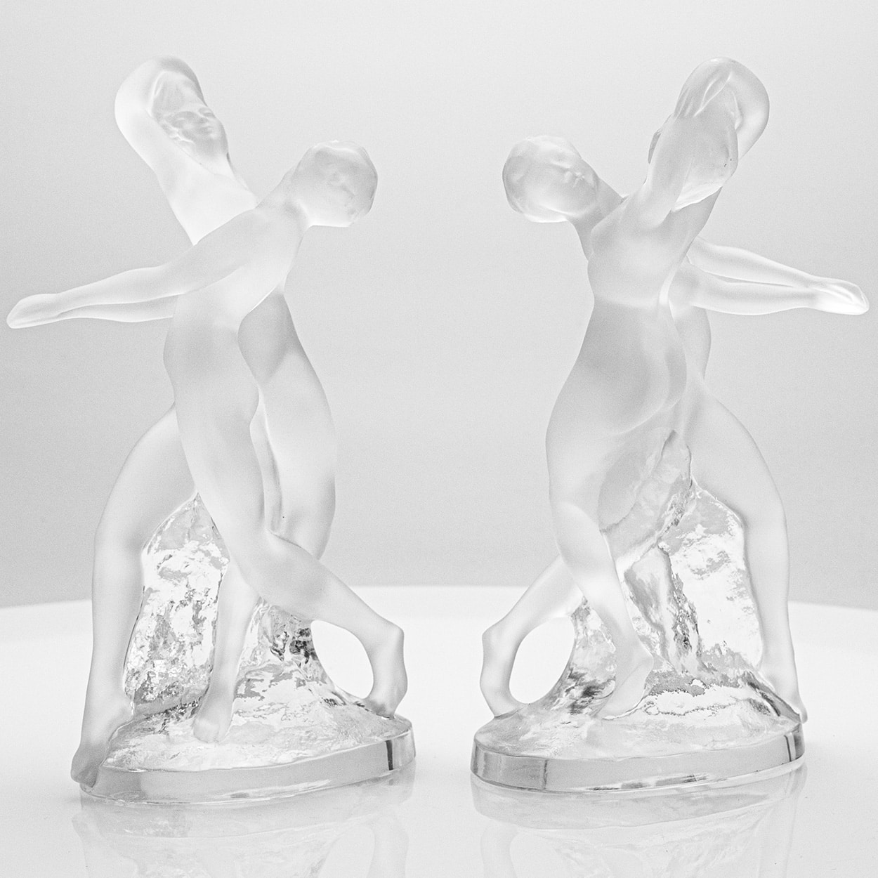 1 of the 2 Lalique Signed Dance Duo Crystal, France