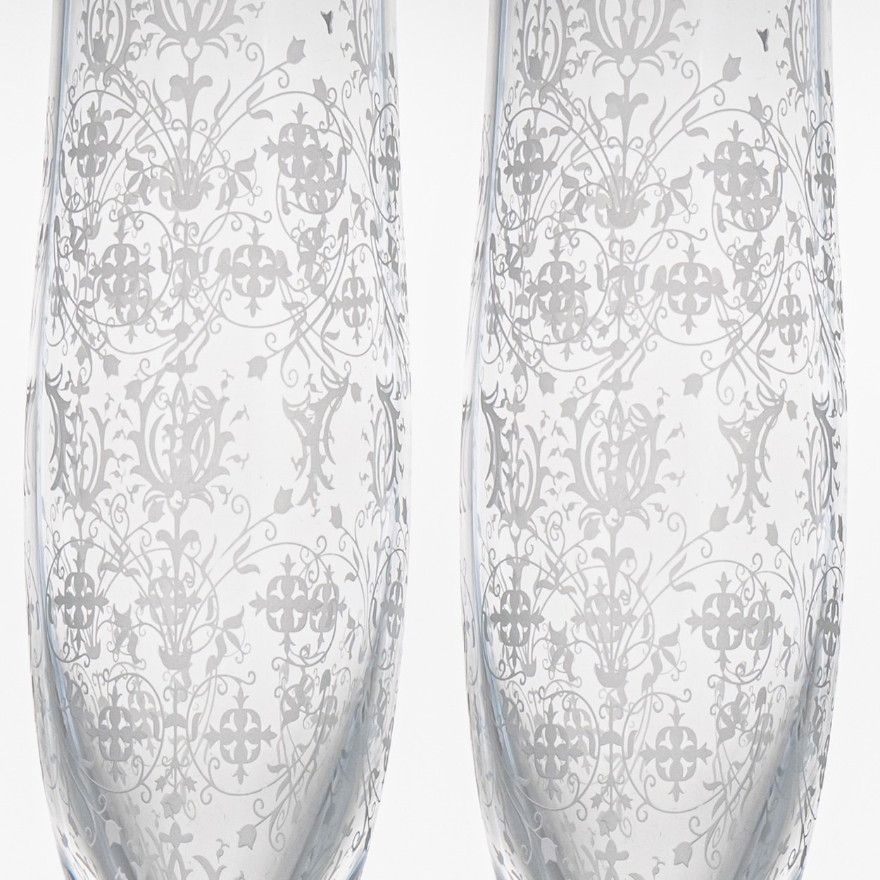 Pair of Baccarat Structured Exquisite Clear Crystal Vase, France