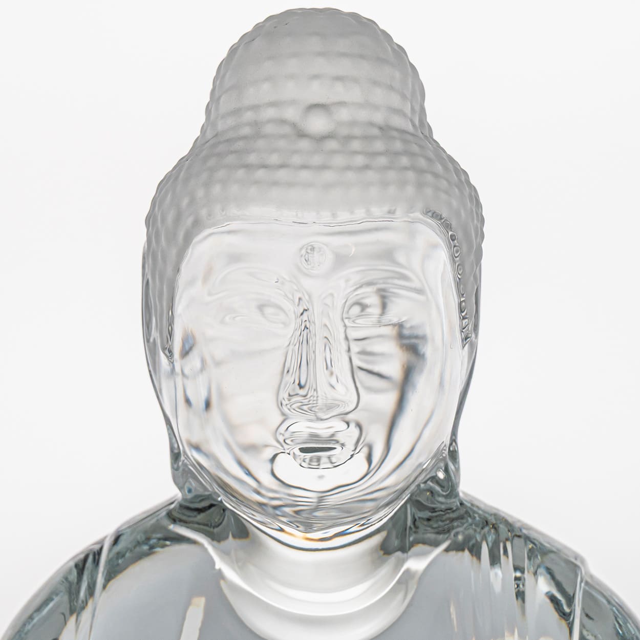 Large Baccarat Signed Crystal Buddha Sculpture, France