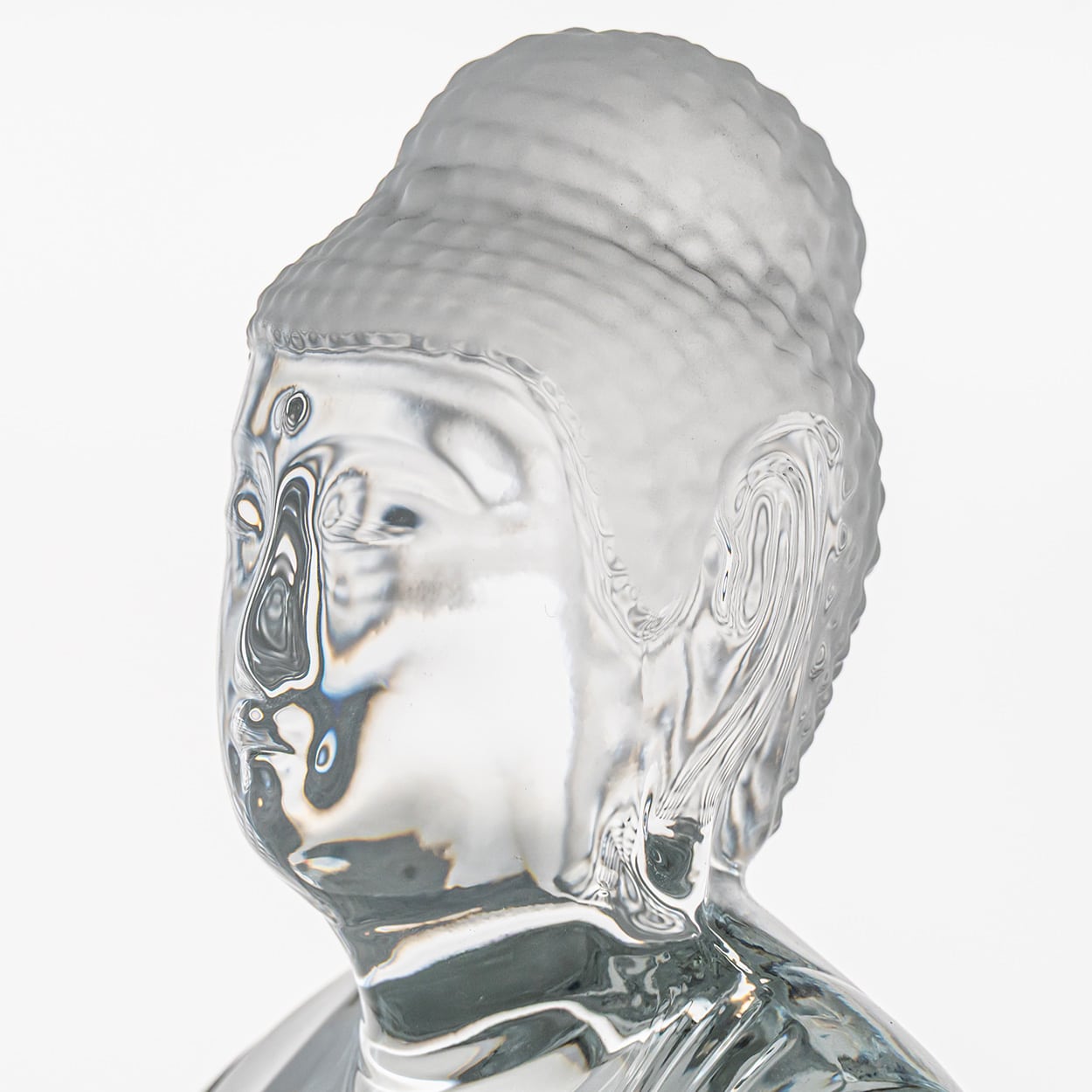 Large Baccarat Signed Crystal Buddha Sculpture, France