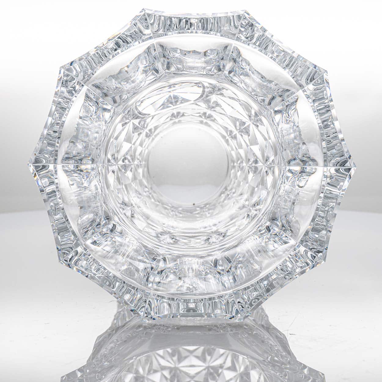 Baccarat Large Structured Tapered Clear Crystal Vase, France