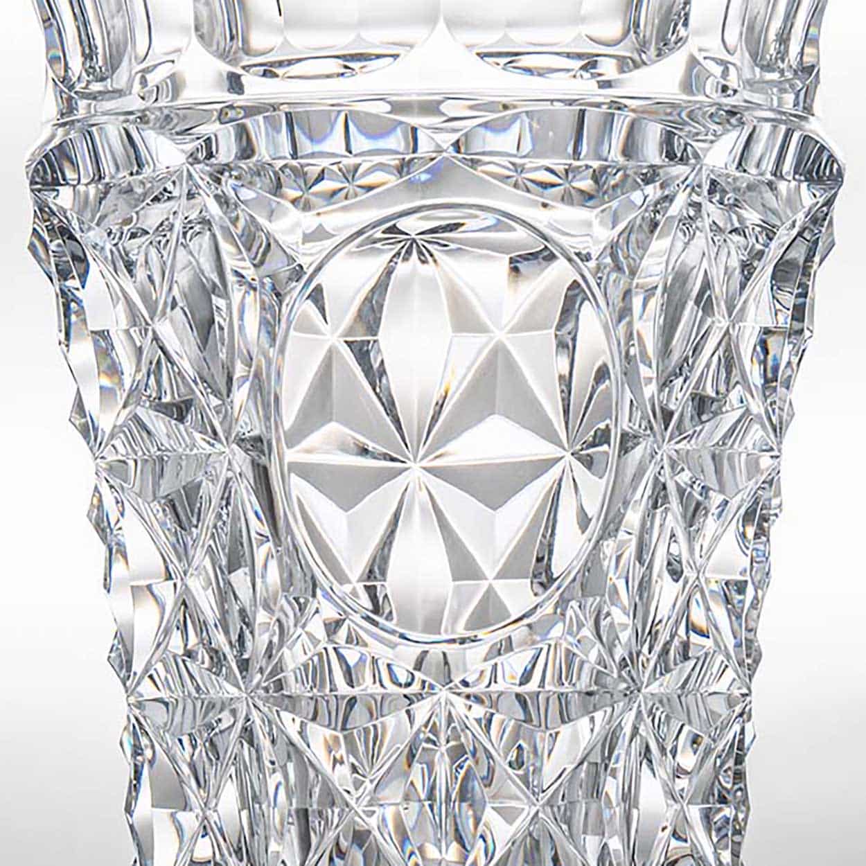 Baccarat Large Structured Tapered Clear Crystal Vase, France