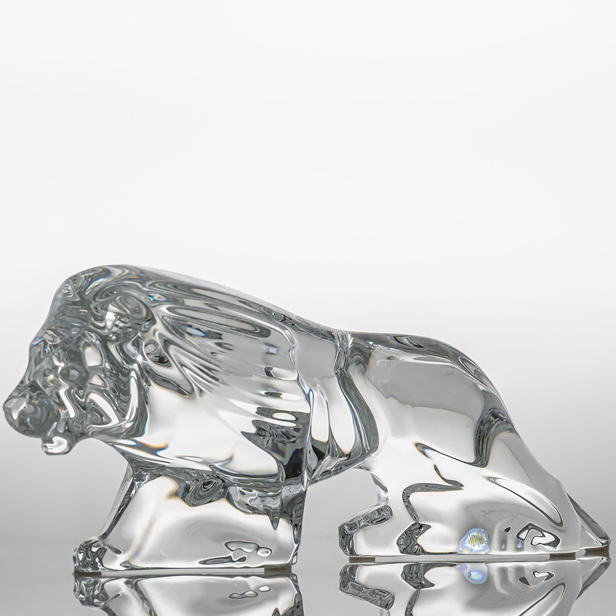 Baccarat Signed Crystal Lion Sculpture, France