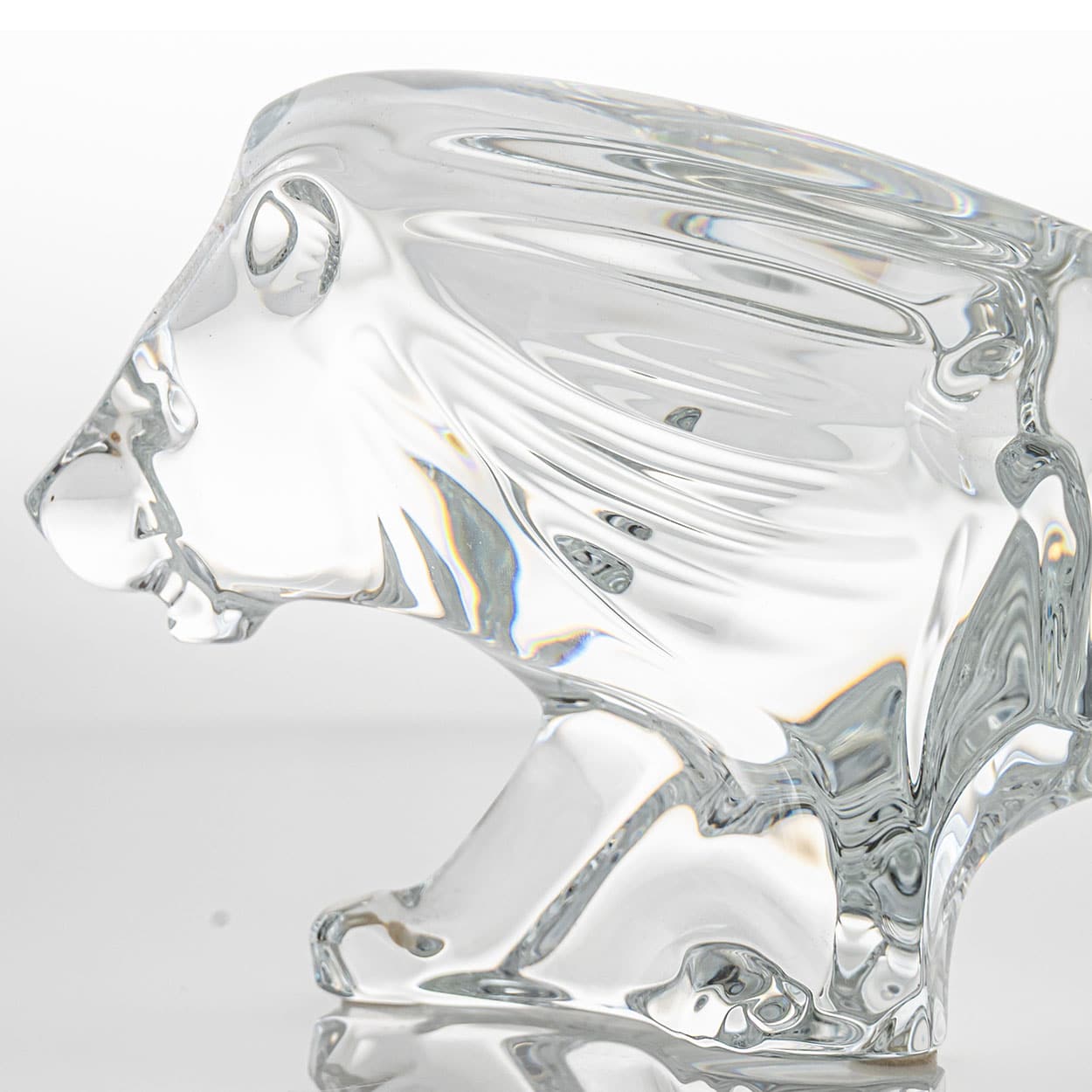 Baccarat Signed Crystal Lion Sculpture, France