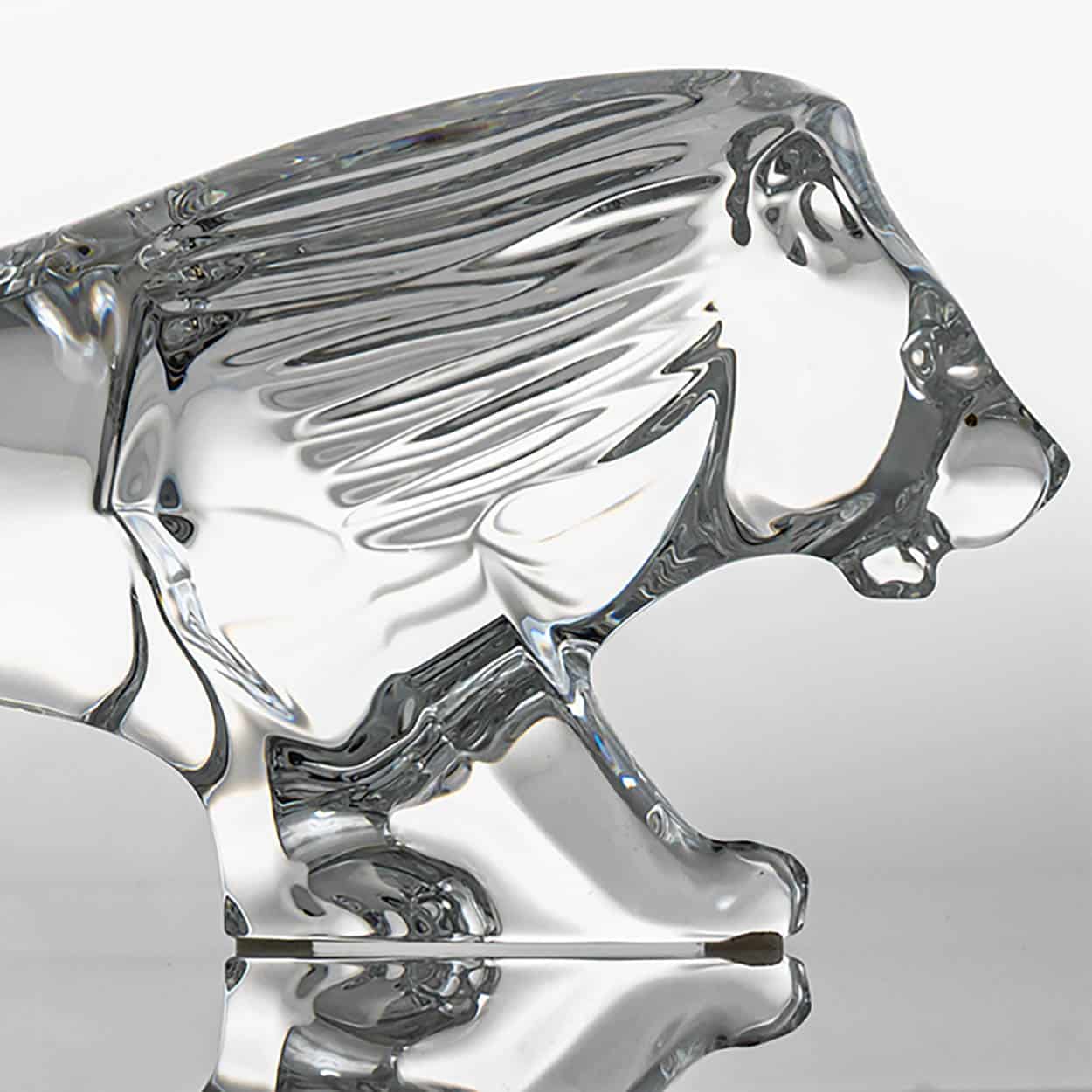 Baccarat Signed Crystal Lion Sculpture, France