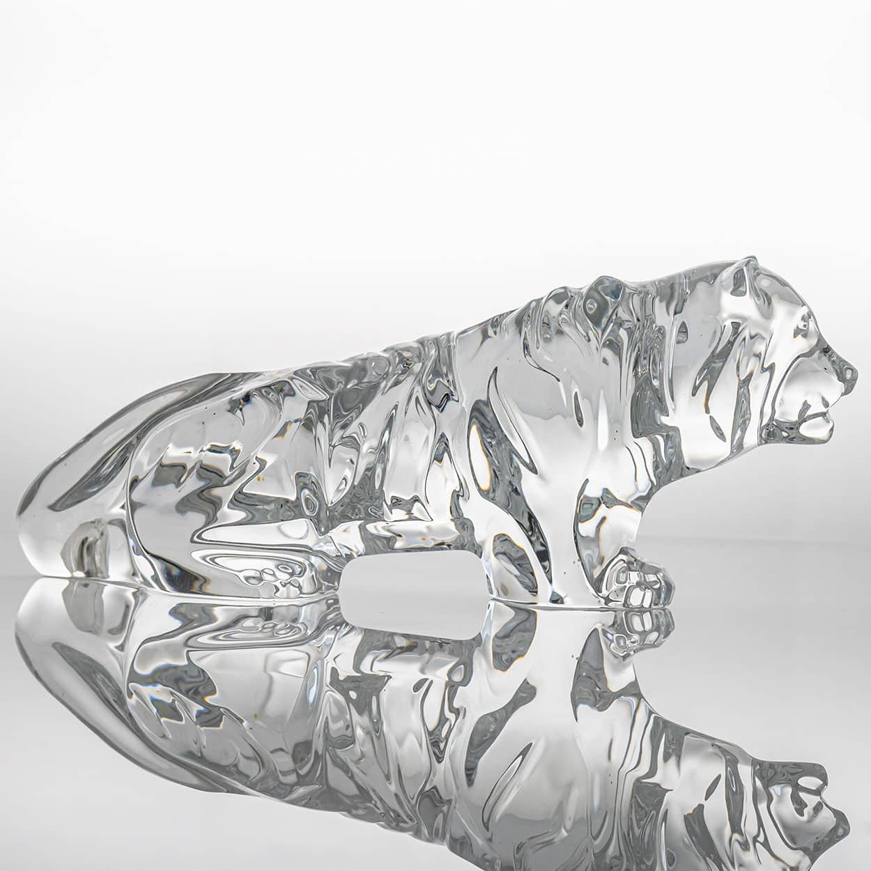 Baccarat Signed Crystal Tiger Sculpture, France