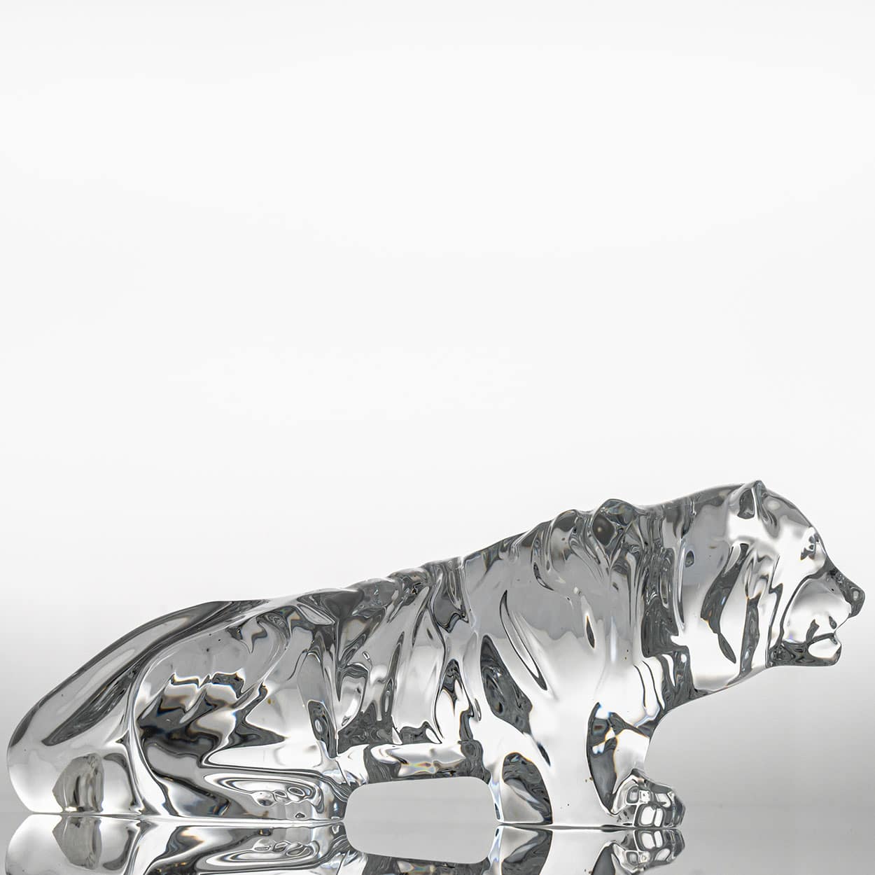 Baccarat Signed Crystal Tiger Sculpture, France