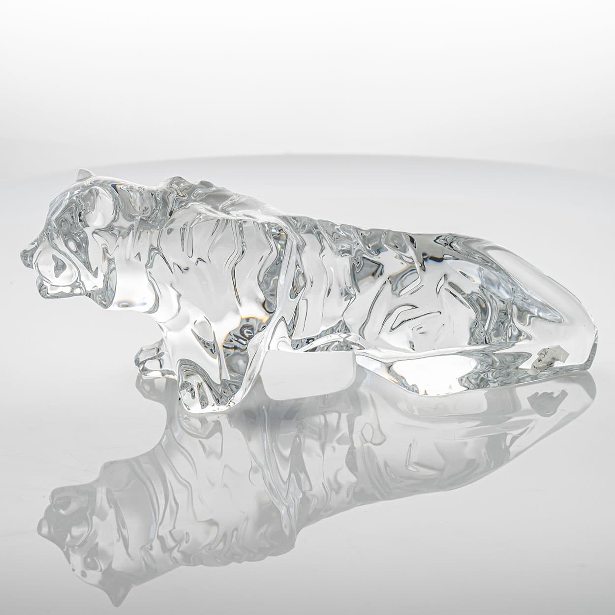Baccarat Signed Crystal Tiger Sculpture, France