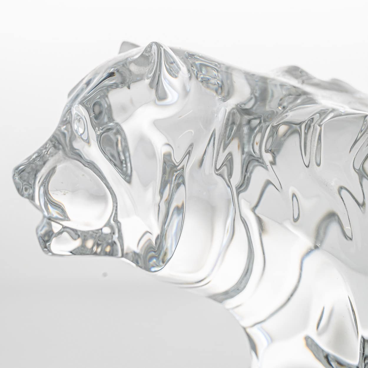 Baccarat Signed Crystal Tiger Sculpture, France