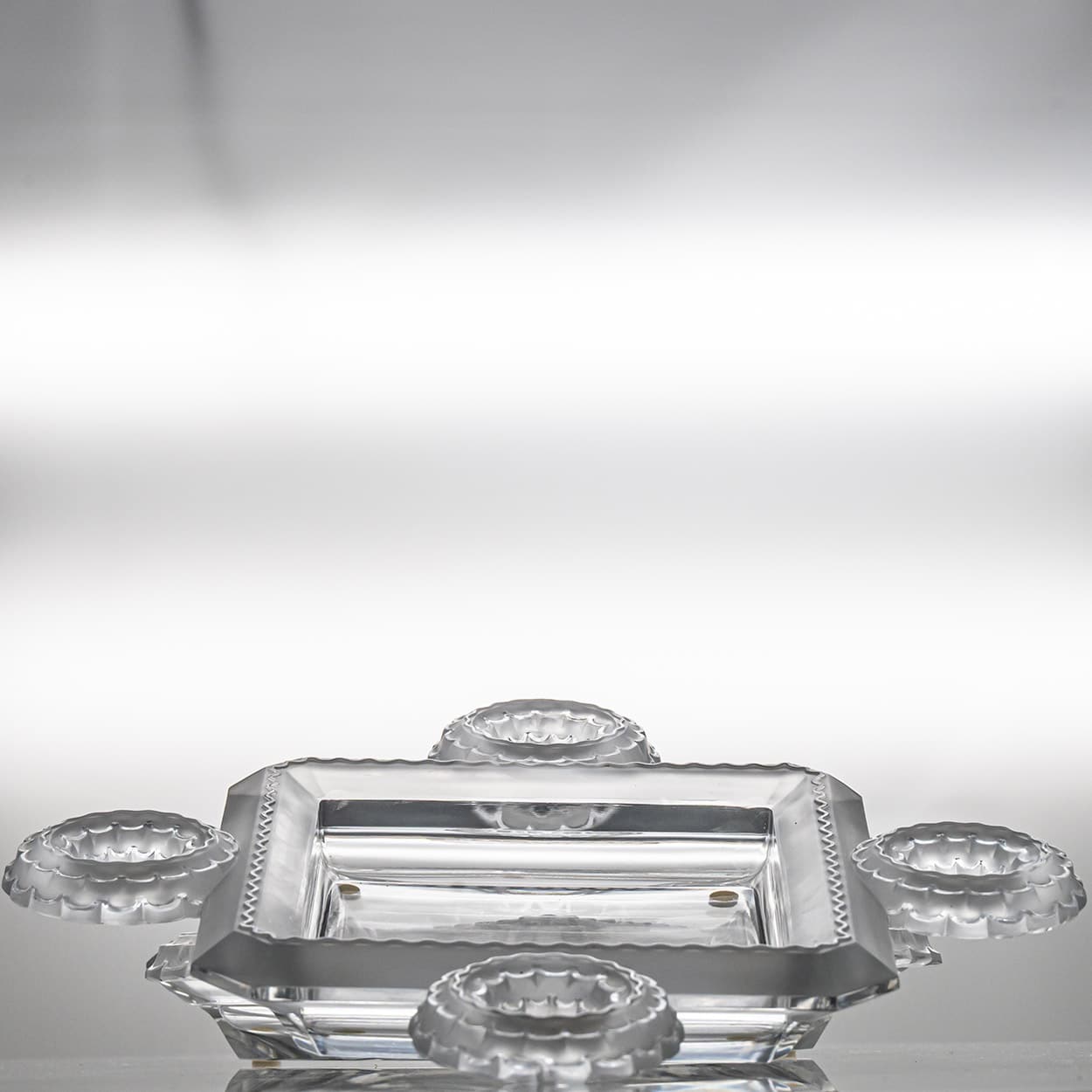 1 of the 2 Lalique Signed Frosted Crystal Cluny, France