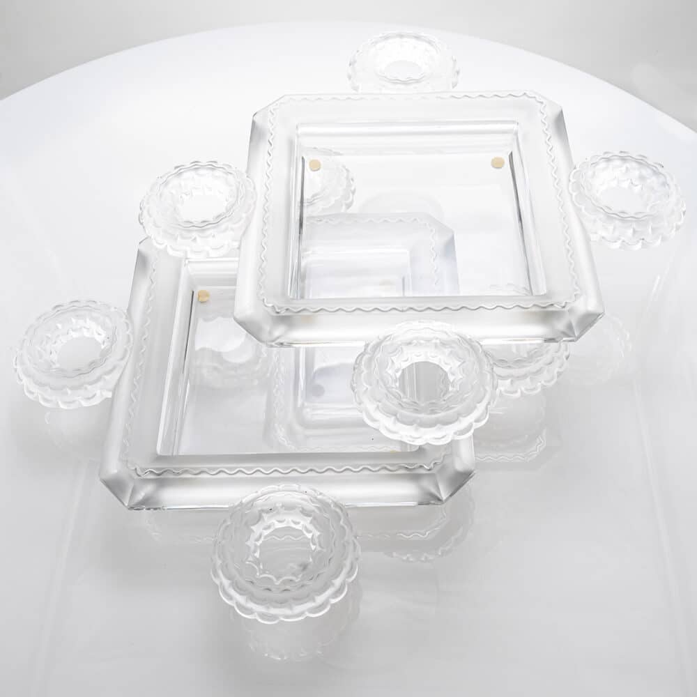1 of the 2 Lalique Signed Frosted Crystal Cluny, France