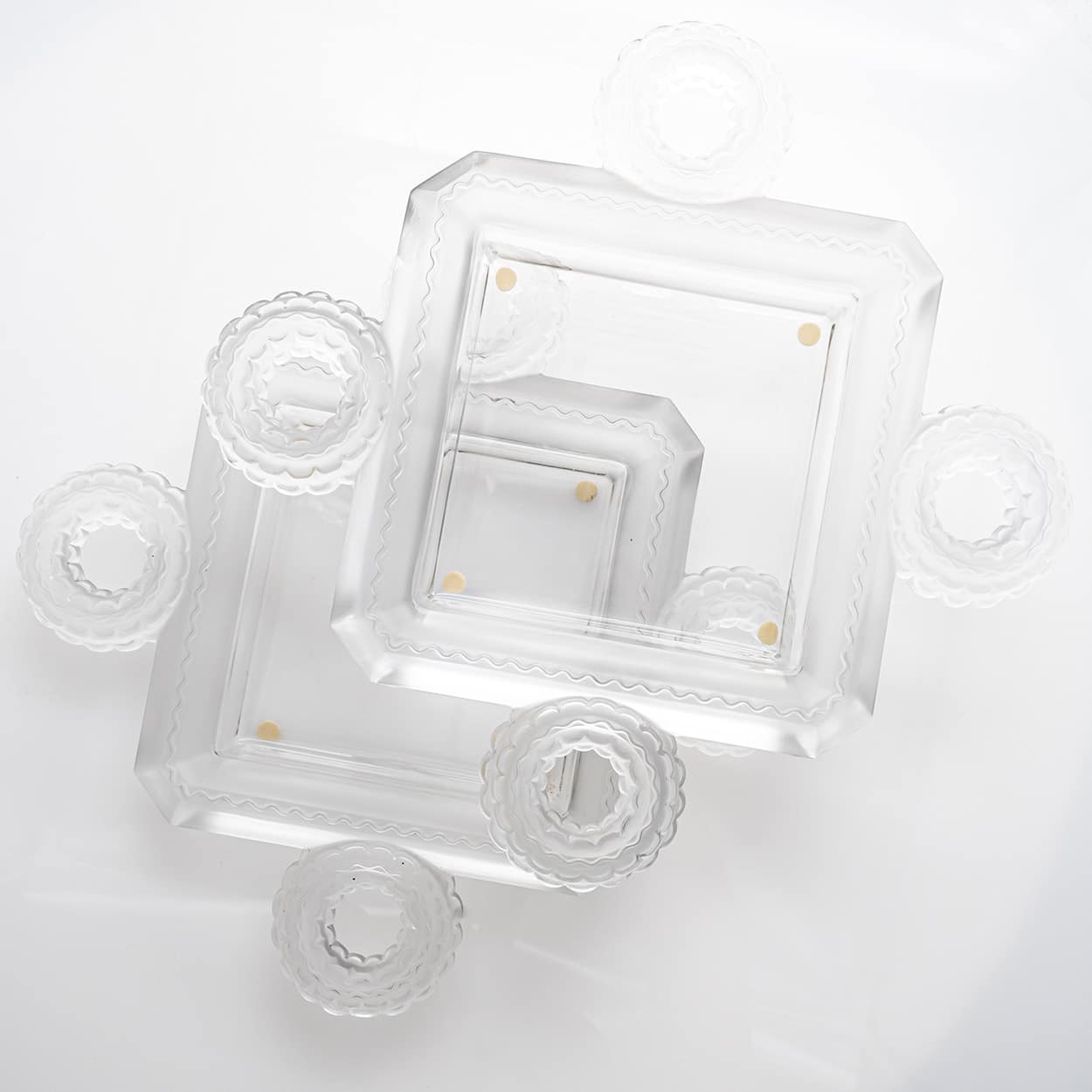 1 of the 2 Lalique Signed Frosted Crystal Cluny, France