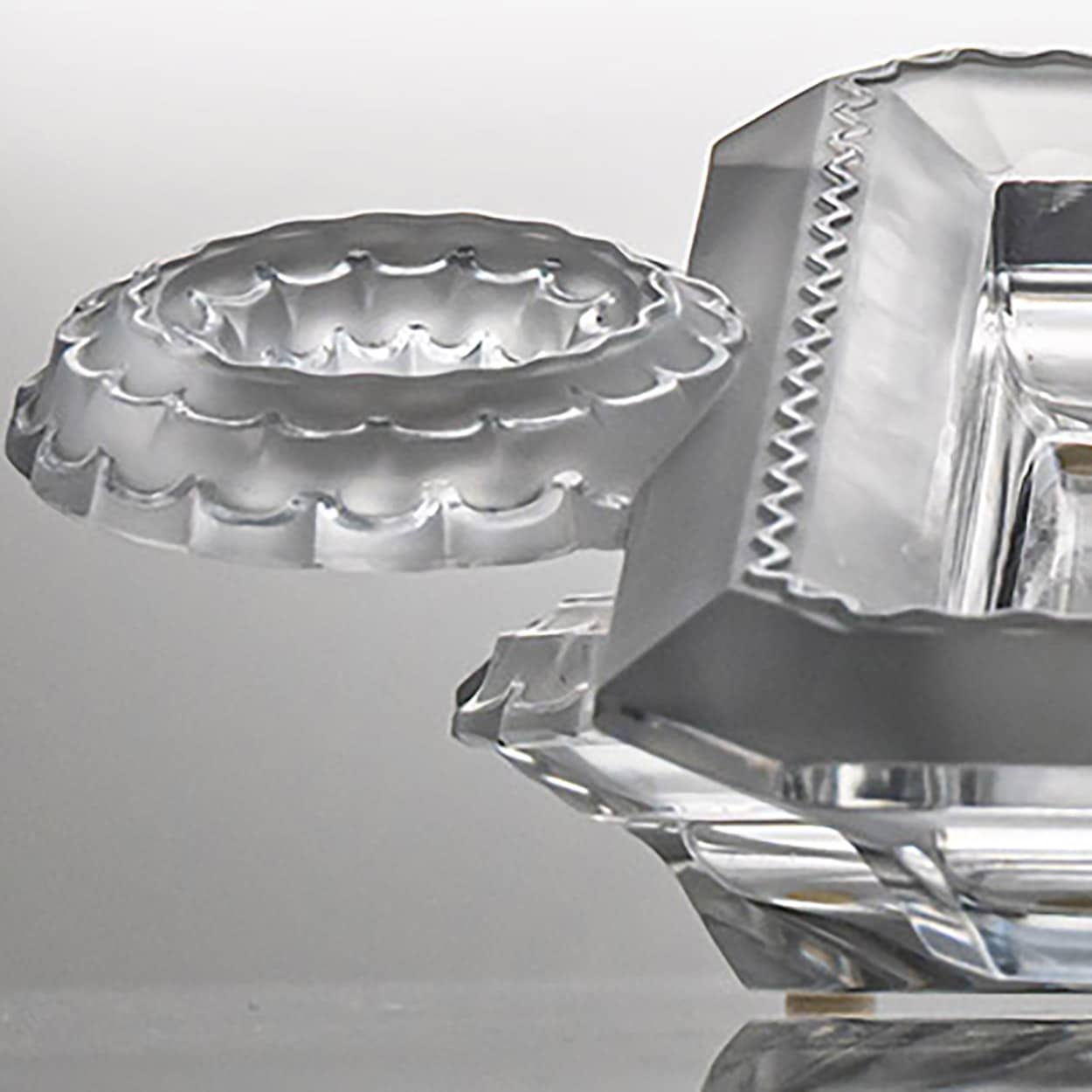 1 of the 2 Lalique Signed Frosted Crystal Cluny, France