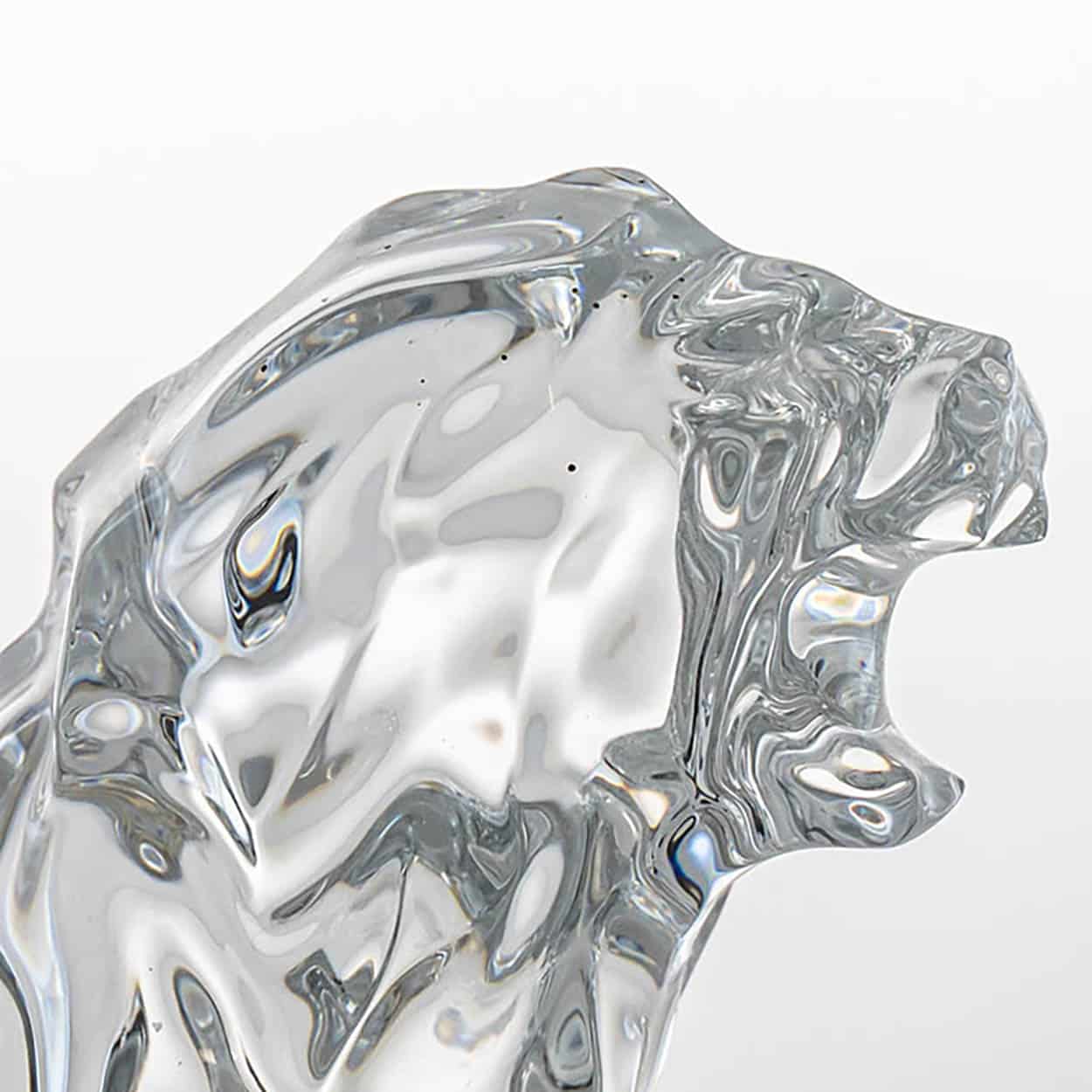 Baccarat Signed Crystal Roaring Lion Sculpture, France