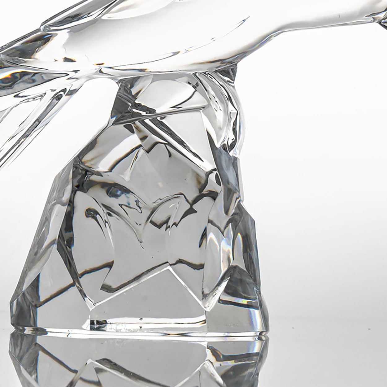 Baccarat Signed Crystal Cockatoo Okimono Sculpture, France