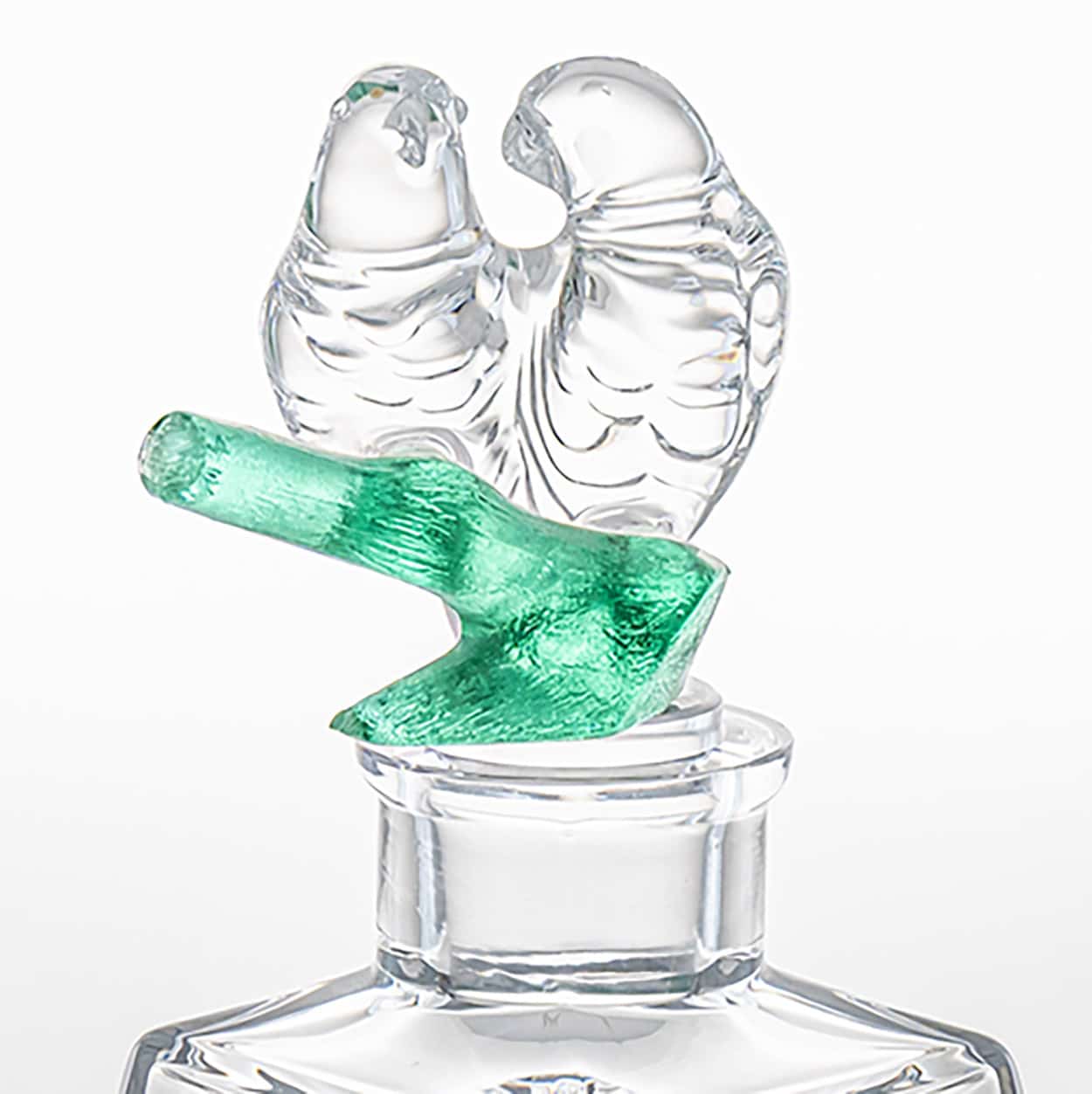 Sèvres Crystal Glass 'Inseparables' Carafe with Lovebirds, France