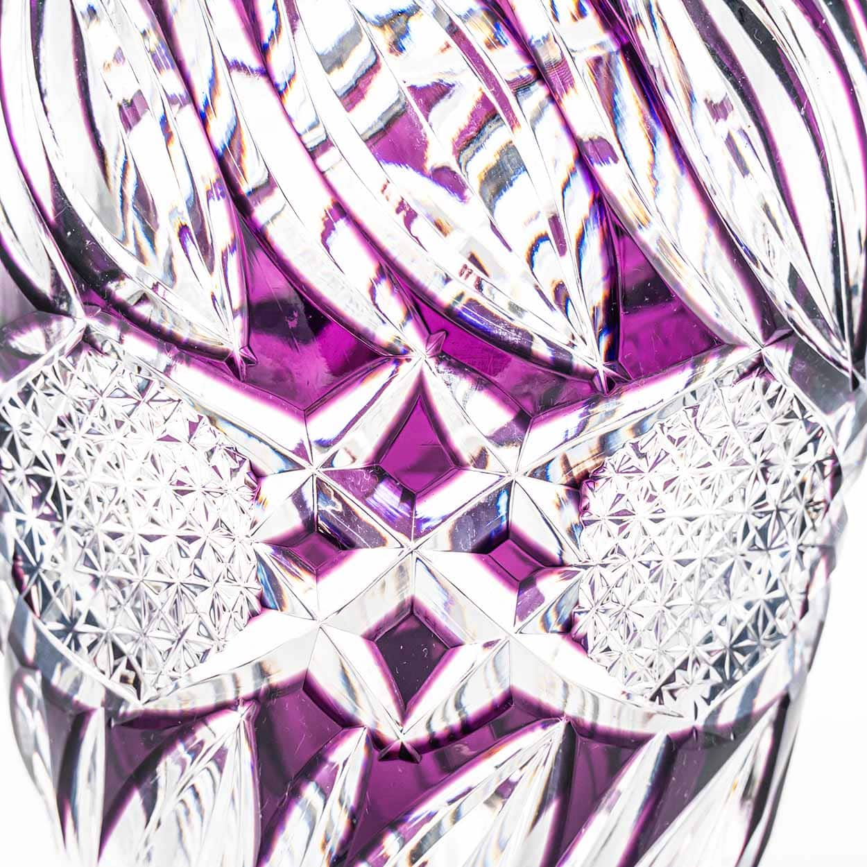 Baccarat Structured Amethyst and Clear Crystal Vase, France