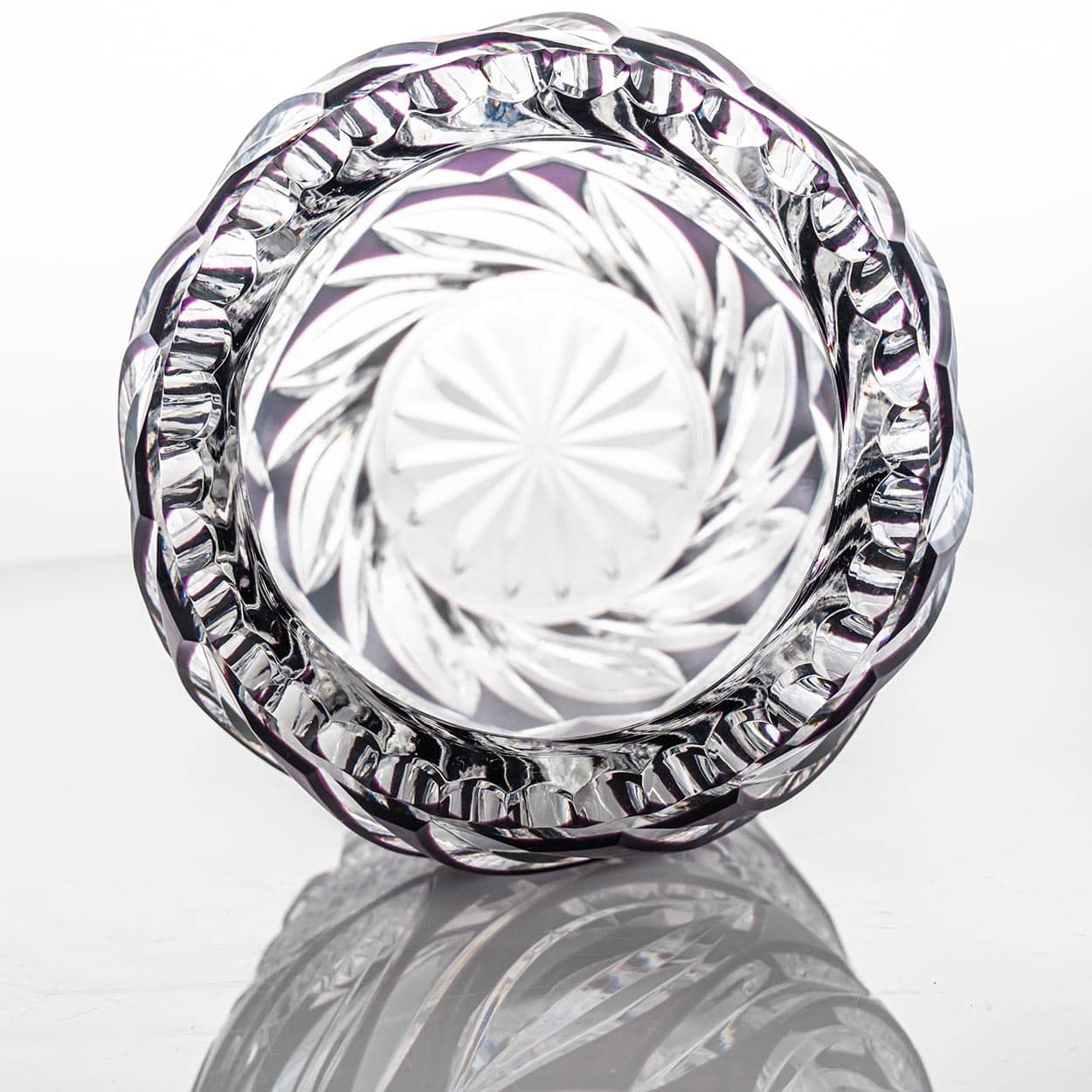 Baccarat Structured Amethyst and Clear Crystal Vase, France