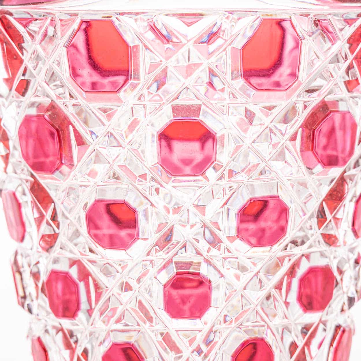 Baccarat Structured Hibiscus and Clear Crystal Vase, France