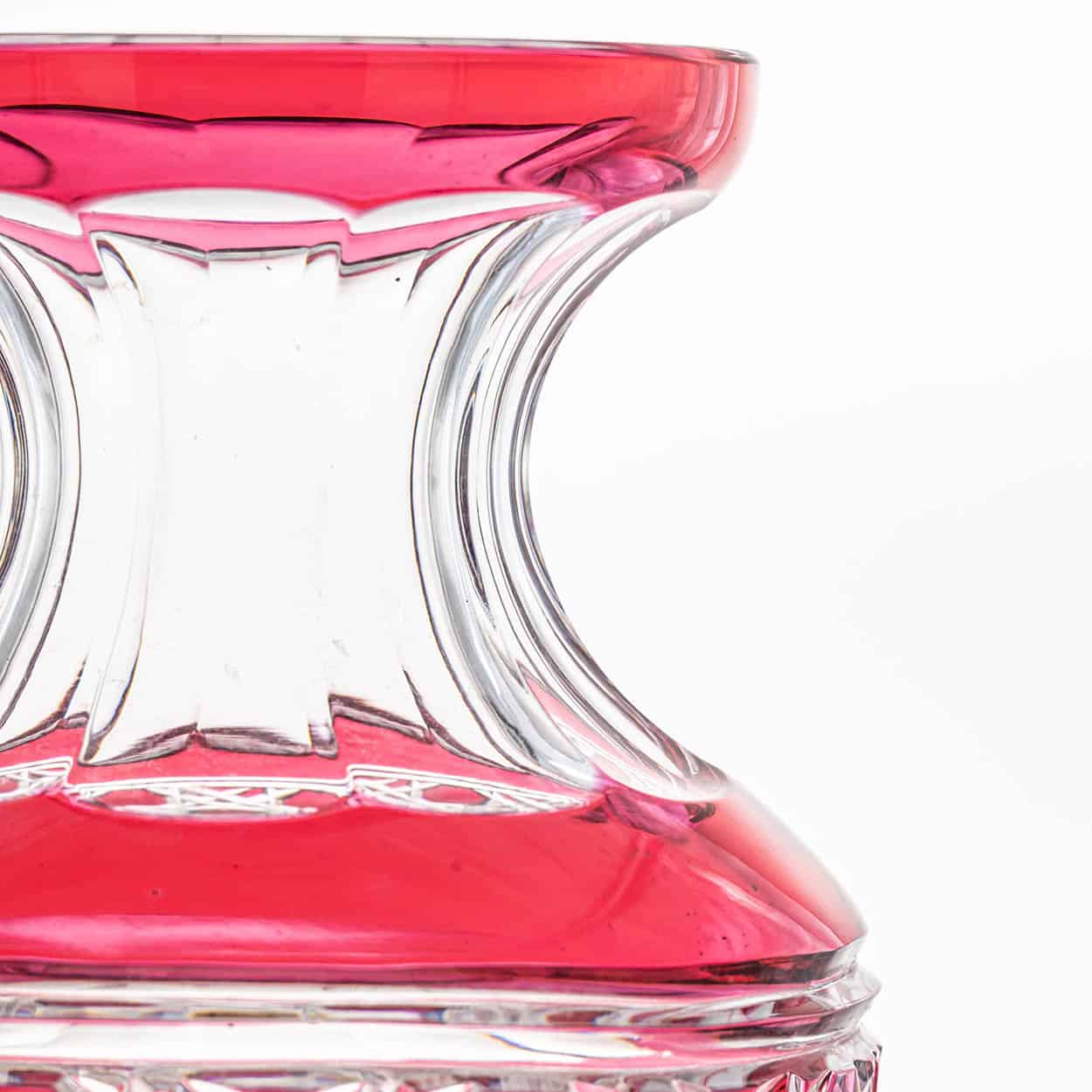 Baccarat Structured Hibiscus and Clear Crystal Vase, France