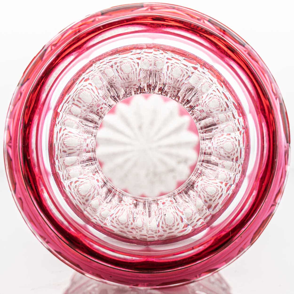 Baccarat Structured Hibiscus and Clear Crystal Vase, France