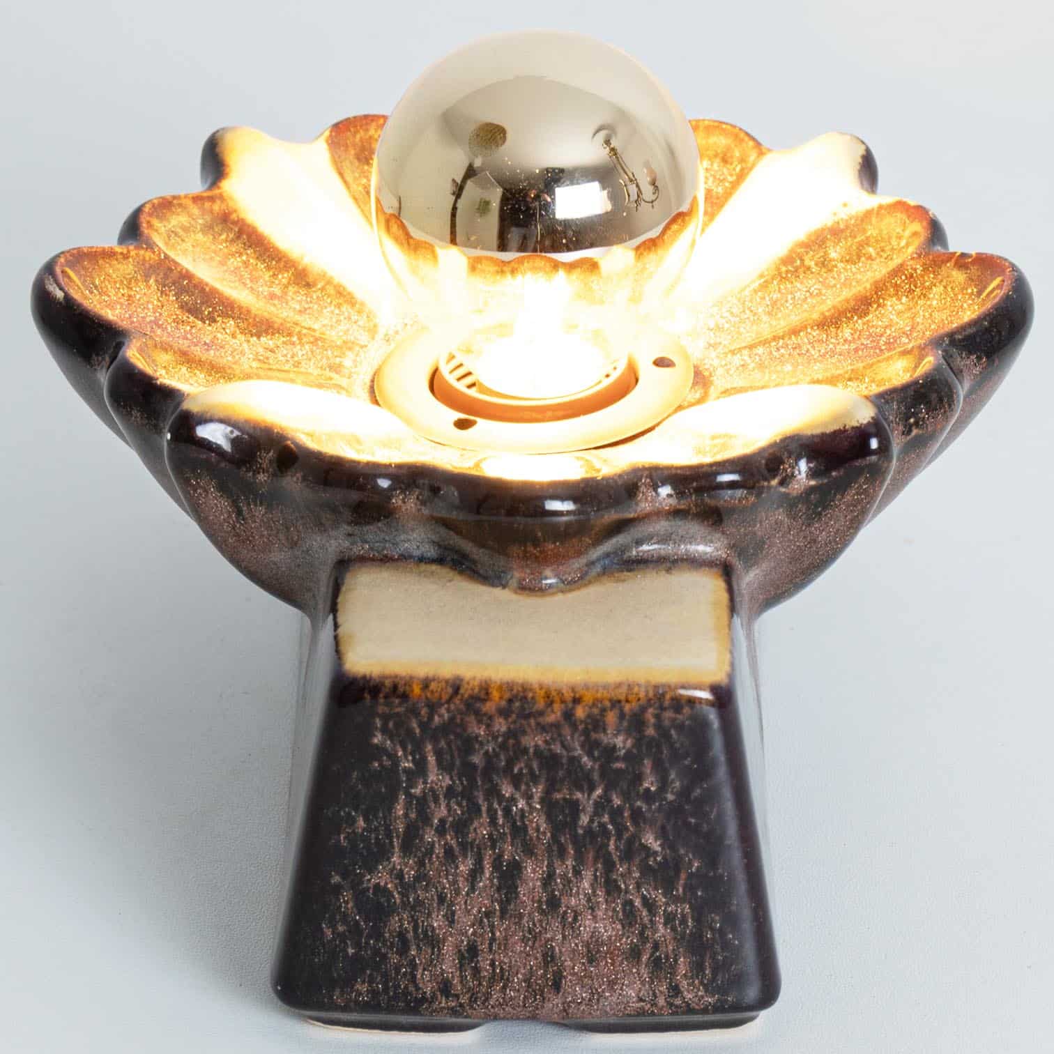 Pair of Rectangular Flower Shaped Wall Lights Ceramic by Pan, Denmark 1970