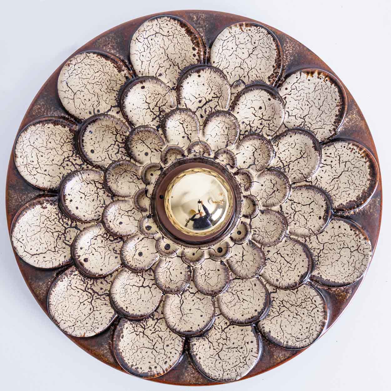 Pair of Flower Shaped Wall Lights Ceramic by Pan, Denmark, 1970