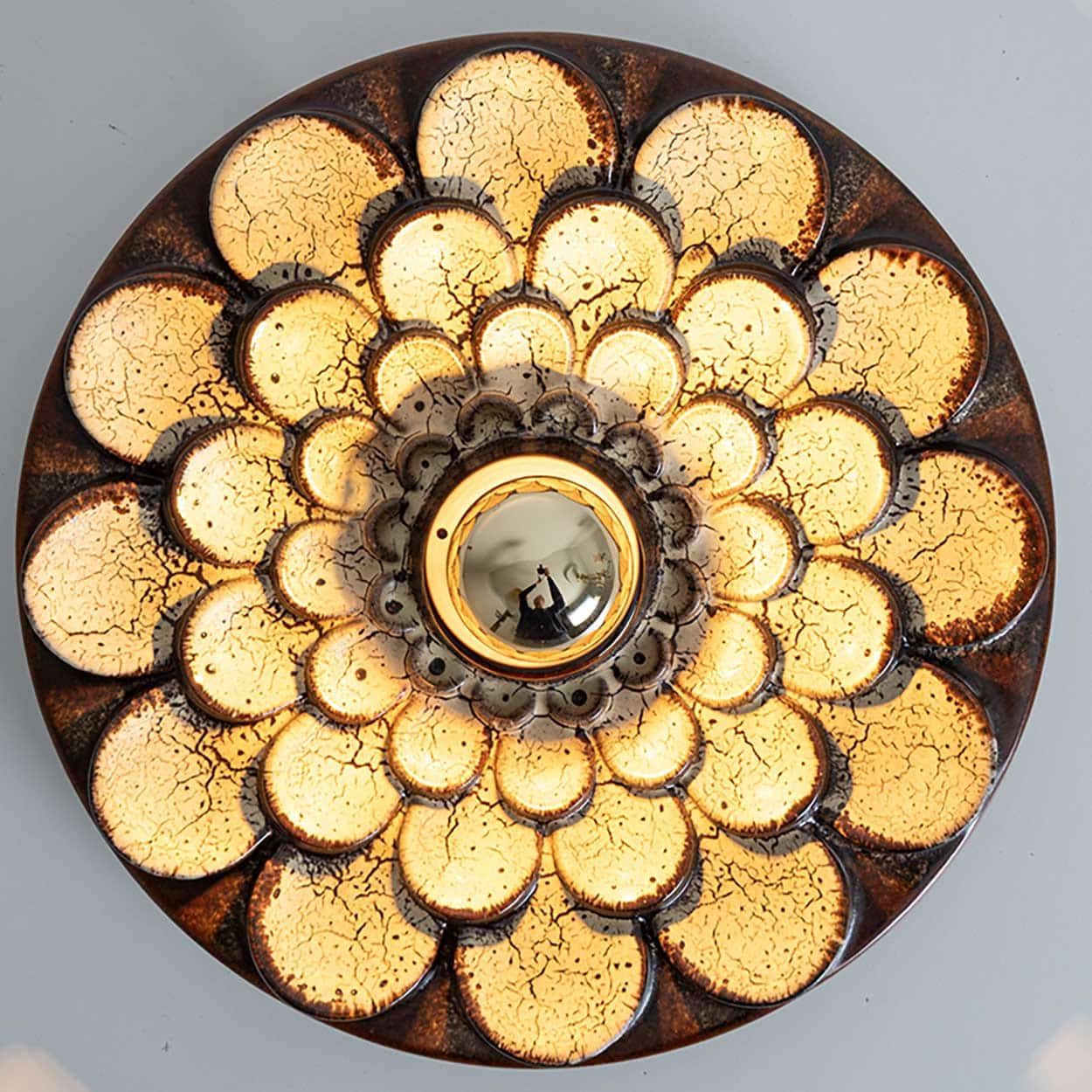 Pair of Flower Shaped Wall Lights Ceramic by Pan, Denmark, 1970