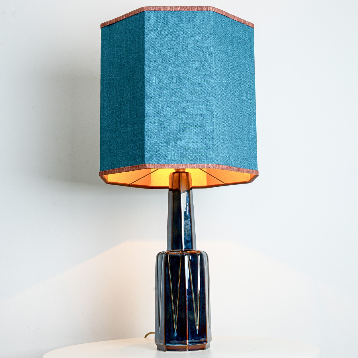 Soholm Lamp with New Silk Custom Made Lampshade René Houben, 1960s