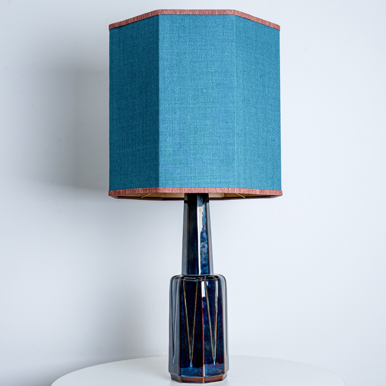 Soholm Lamp with New Silk Custom Made Lampshade René Houben, 1960s