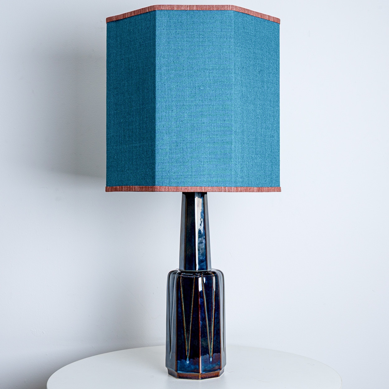 Soholm Lamp with New Silk Custom Made Lampshade René Houben, 1960s