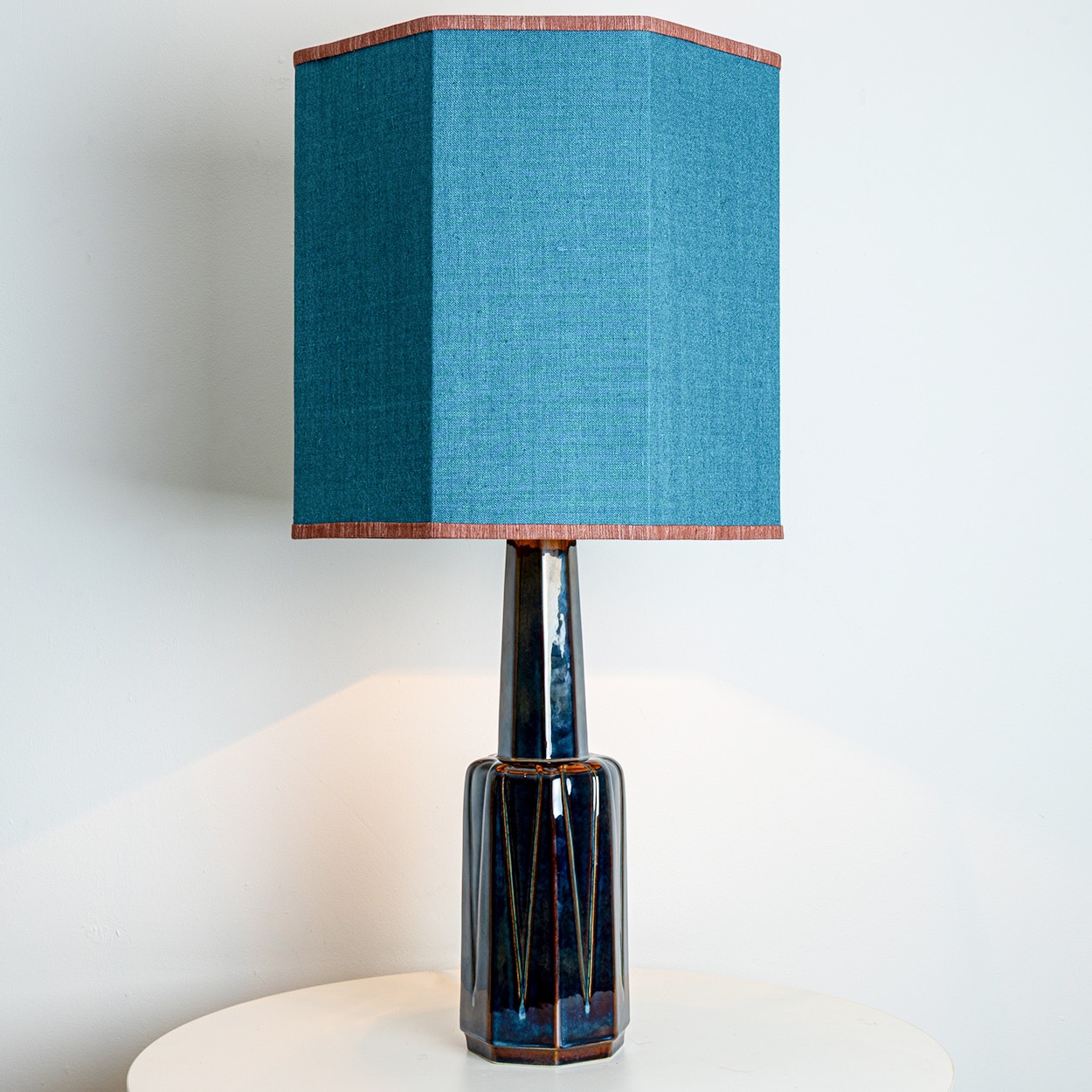 Soholm Lamp with New Silk Custom Made Lampshade René Houben, 1960s