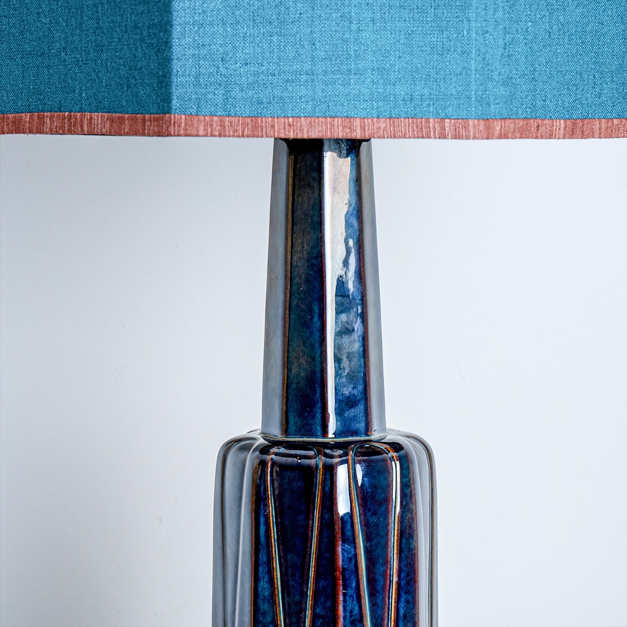 Soholm Lamp with New Silk Custom Made Lampshade René Houben, 1960s