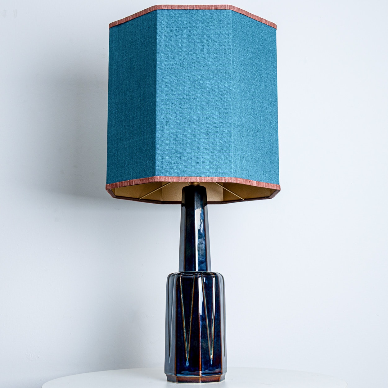 Soholm Lamp with New Silk Custom Made Lampshade René Houben, 1960s