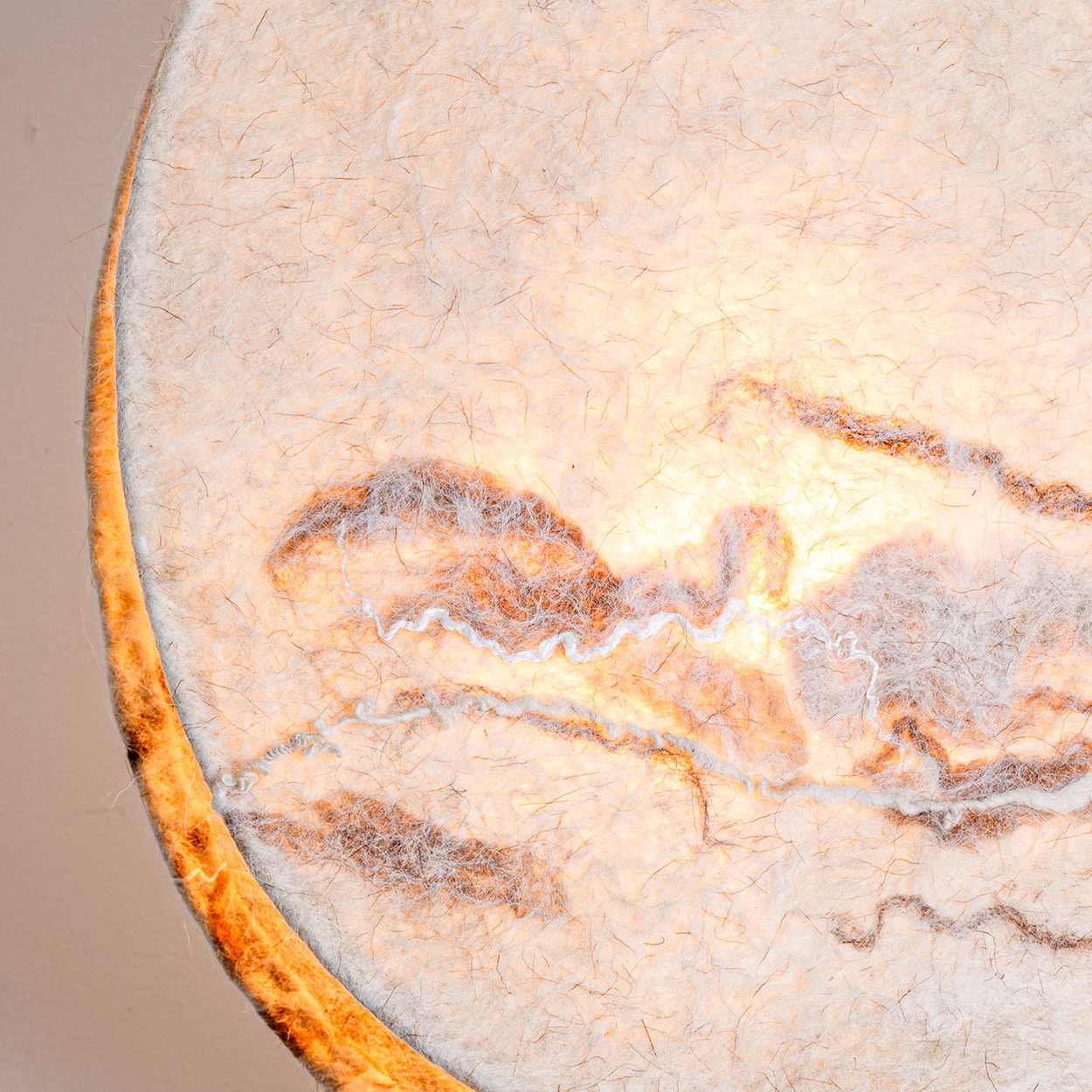 Axella Ceramic Beige Brown Lamp with Custom Shade Jette Helleroe, Denmark 1970