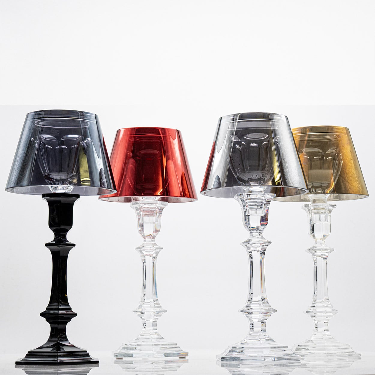 Set of 4 Baccarat Harcourt Our Fire Candle Holders by Philippe Starck, France