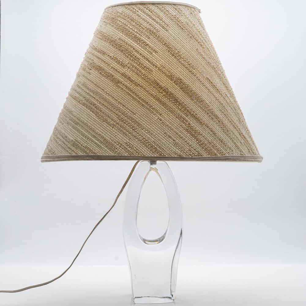 Daum Table Lamp Hole in Crystal Glass, France
