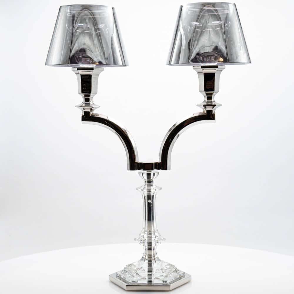 Silver Baccarat Harcourt Our Fire Candle Holder Two Arms Philippe Starck, France
