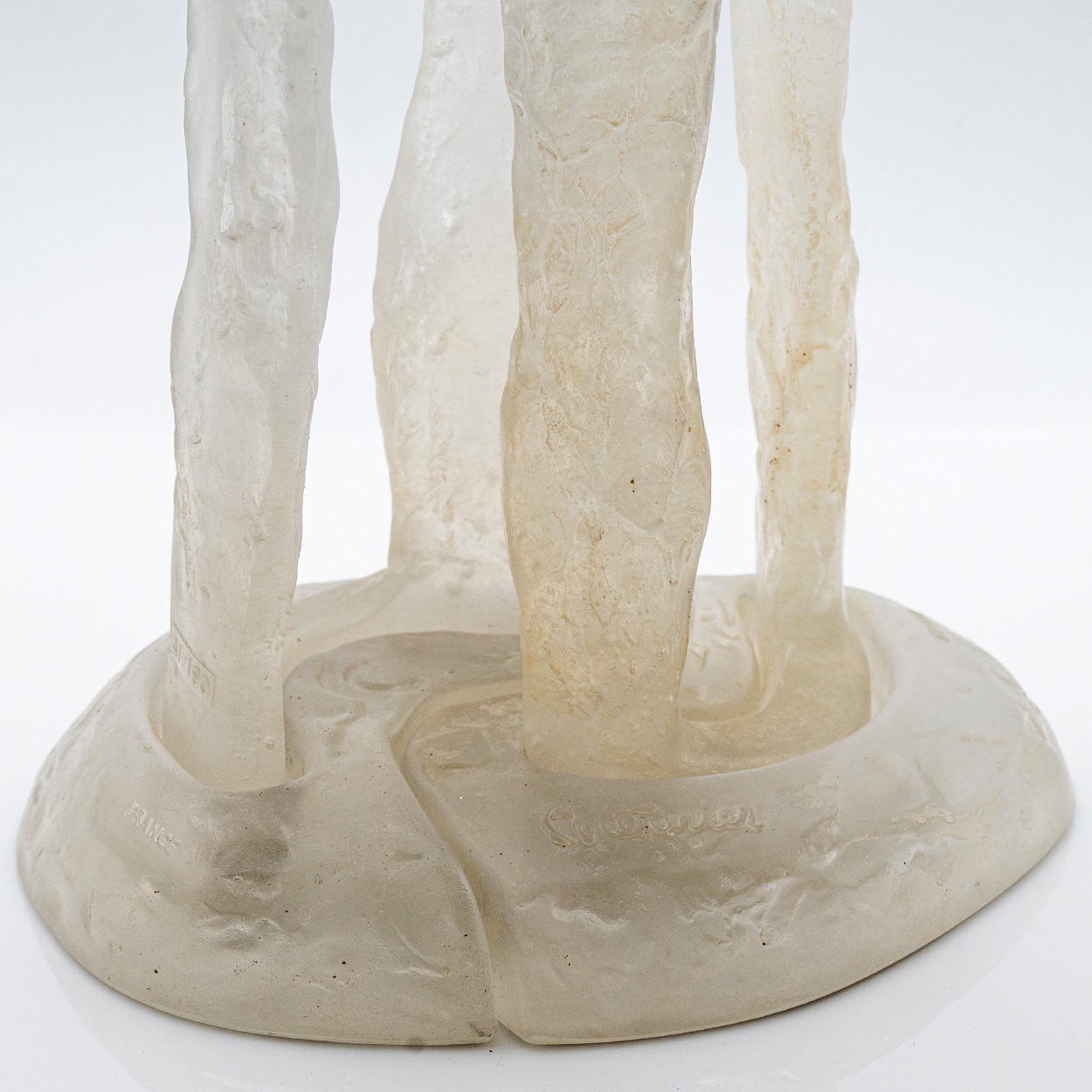 Large Daum Male and Female Pâte de verre Sculpture, Couturier, France
